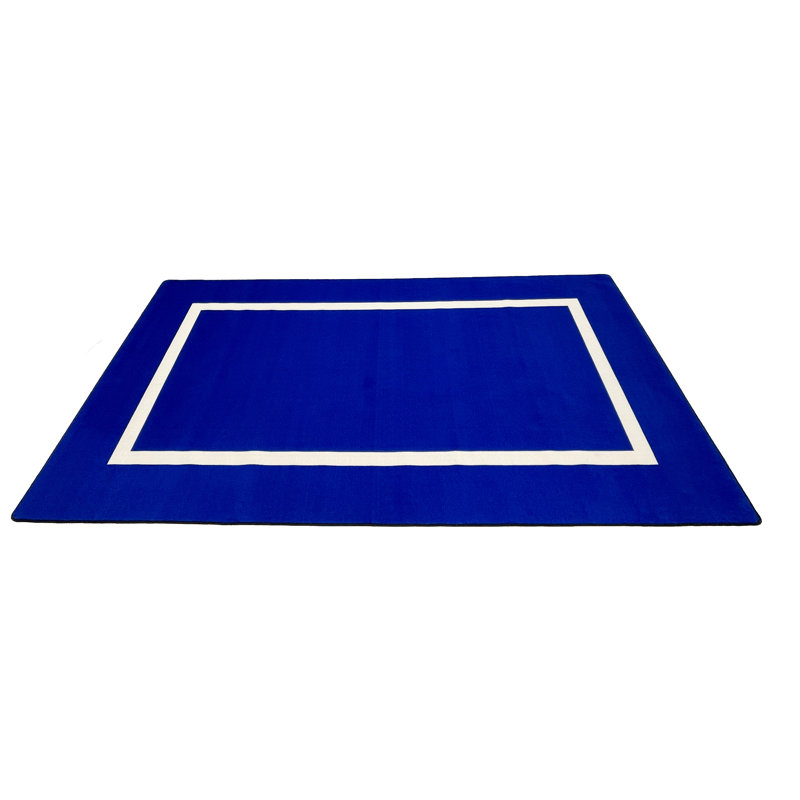 KidCarpet Montessori bleu avec ligne crème, salle de classe rectangulaire pour enfants 7 pi 6 po x 12 pi, tapis de salle de jeux | Tapis pour enfants, idéal pour les endroits très passants dans le salon, la chambre à coucher 