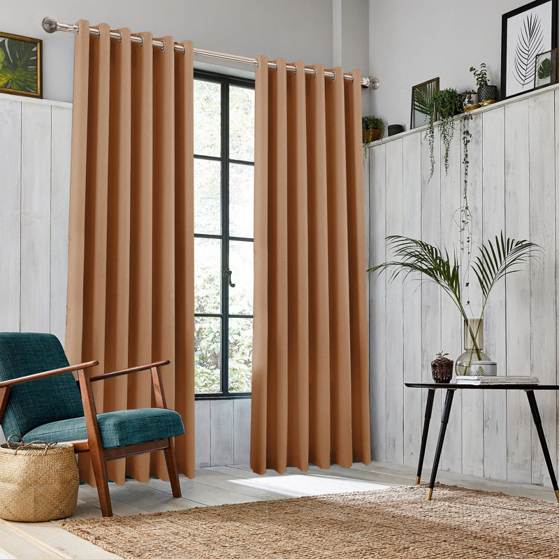 Gady Blackout Curtain Pair, Black, Width 168 x Drop 183 cm