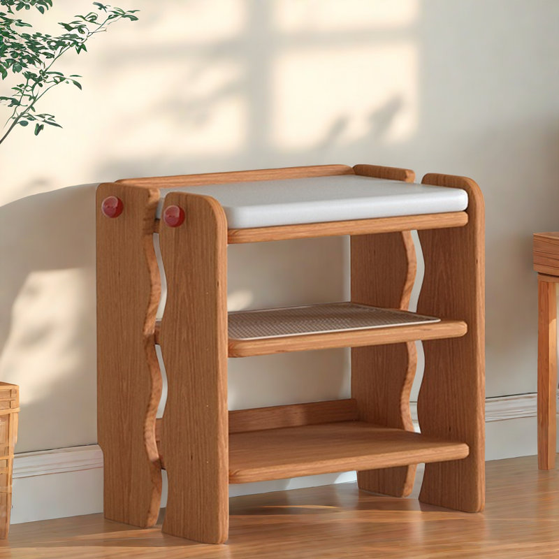 6 Pair Solid Wood Shoe Storage Bench