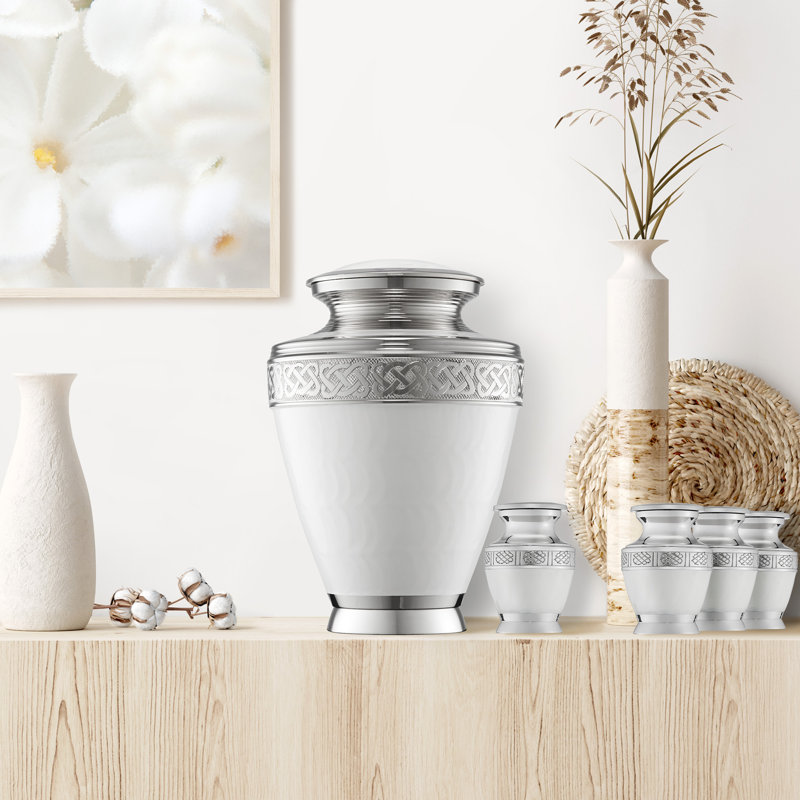 5 Piece Silver/White Metal Jar Set
