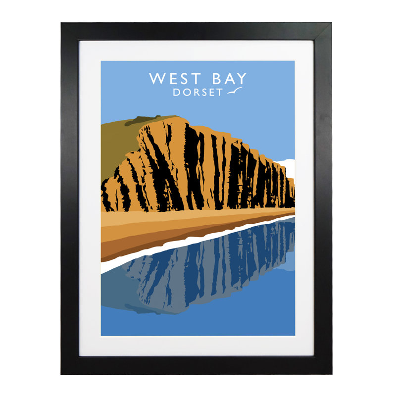 'West Bay' by Richard O'Neil - Print, Black Wood Frame, 43.5 cm H x 33.5 cm W x 2.2 cm D