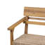 Chaise de salle à manger d'extérieur en bois d'acacia avec siège en osier tressé (ensemble de 2) - Fauteuil de patio résistant aux intempéries au fini teck
