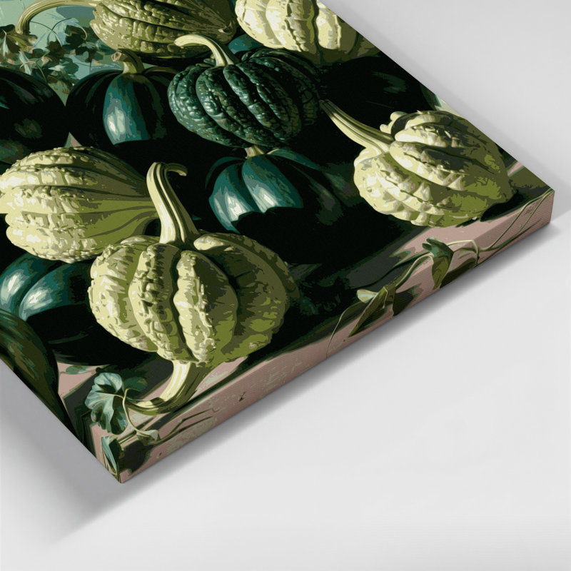 Art végétal sur toile vert Chayote, H 16 po x l 16 po