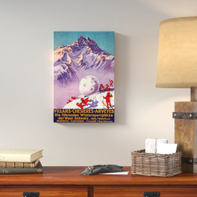« villars », affiche rétro sur toile tendue