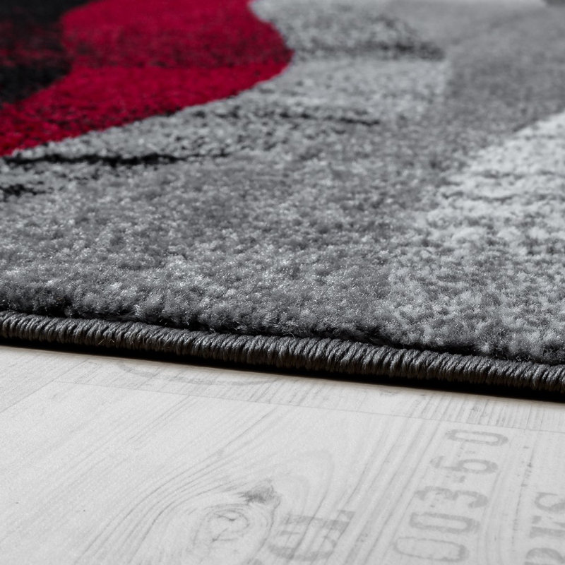 Tapis gris / rouge / noir Wellersburg, Rectangle 7 pi 10 po x 11 pi 2 po