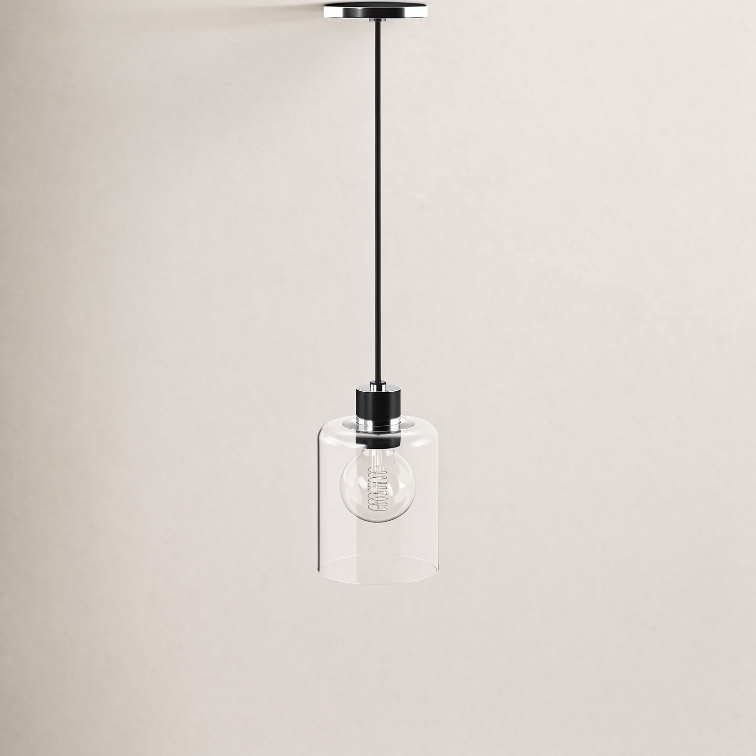 Alvy Single Light Glass Dimmable Pendant, Polished Nickel