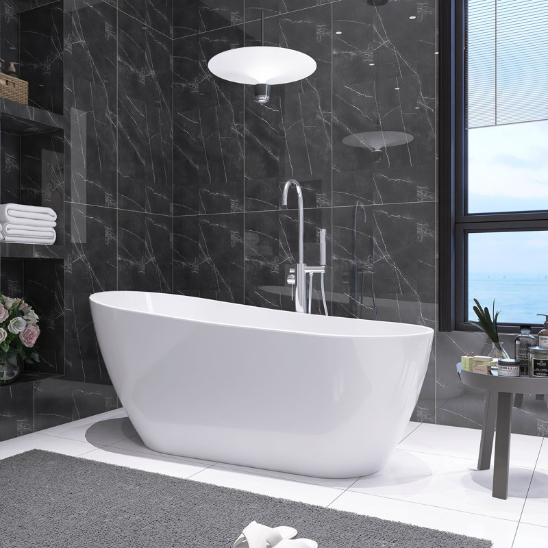 67" X 31.5" Freestanding Tub Acrylic Soaking Bathtub