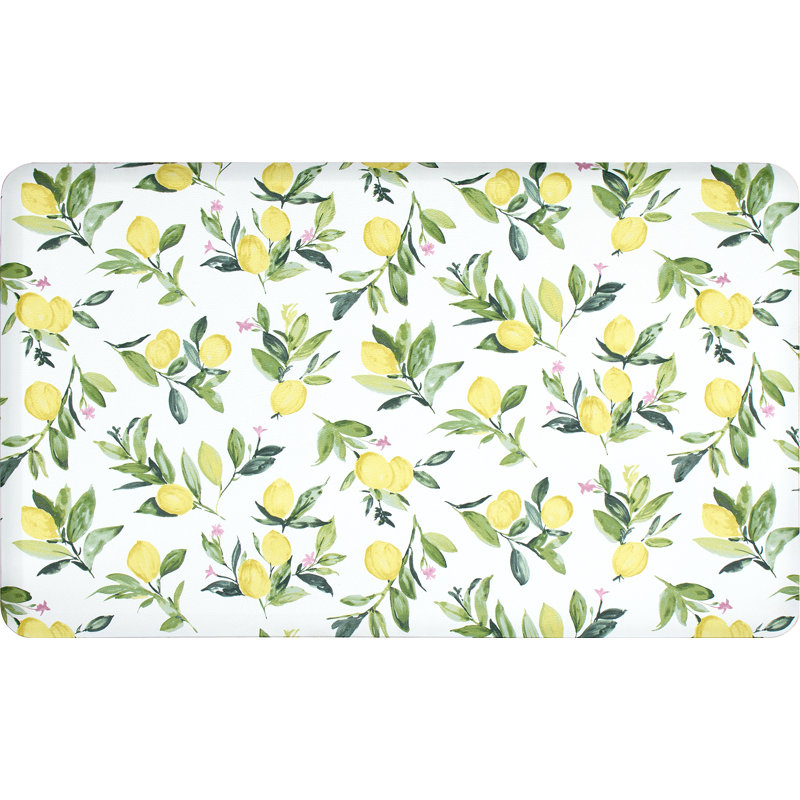 Limon Yellow and White Anti-Fatigue Comfort Mat, 32in x 20in