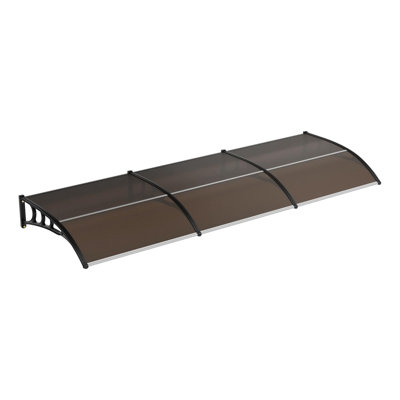118.2" x 39.4" Window Awning Front Door Eave Seamless Polycarbonate Sun Shade UV Rain Canopy