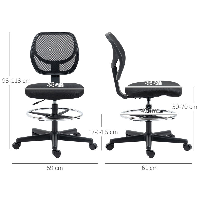 Polyester Drafting Chair, Black