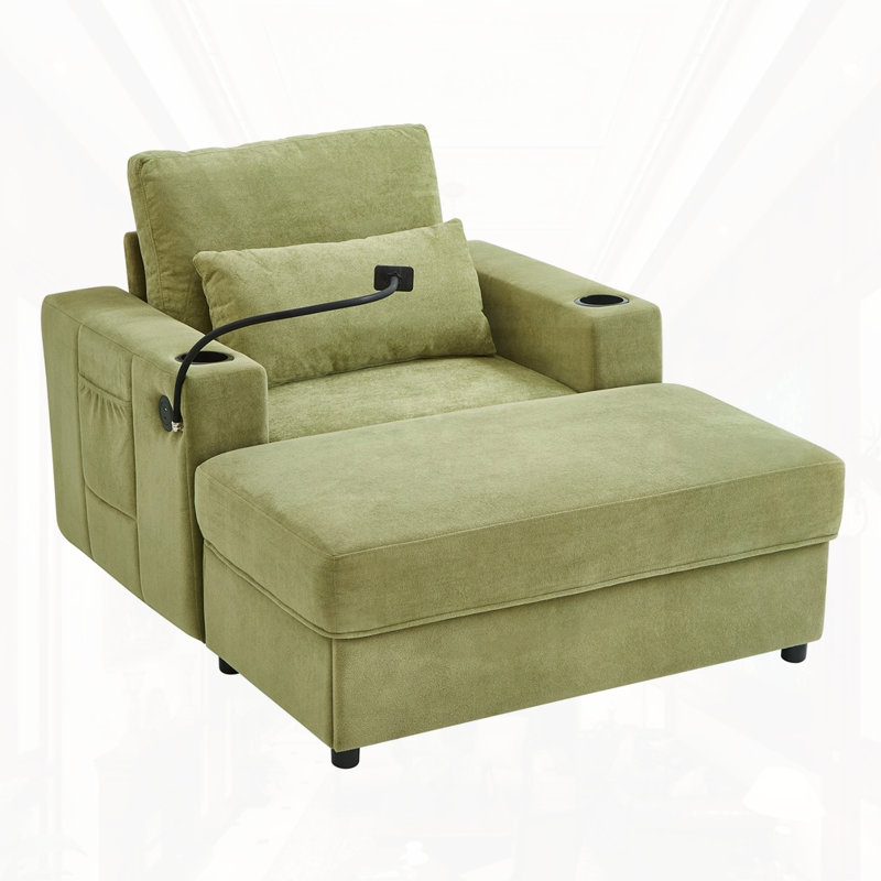 Canapé pour chaise longue de 42,5 po de largeur, Vert