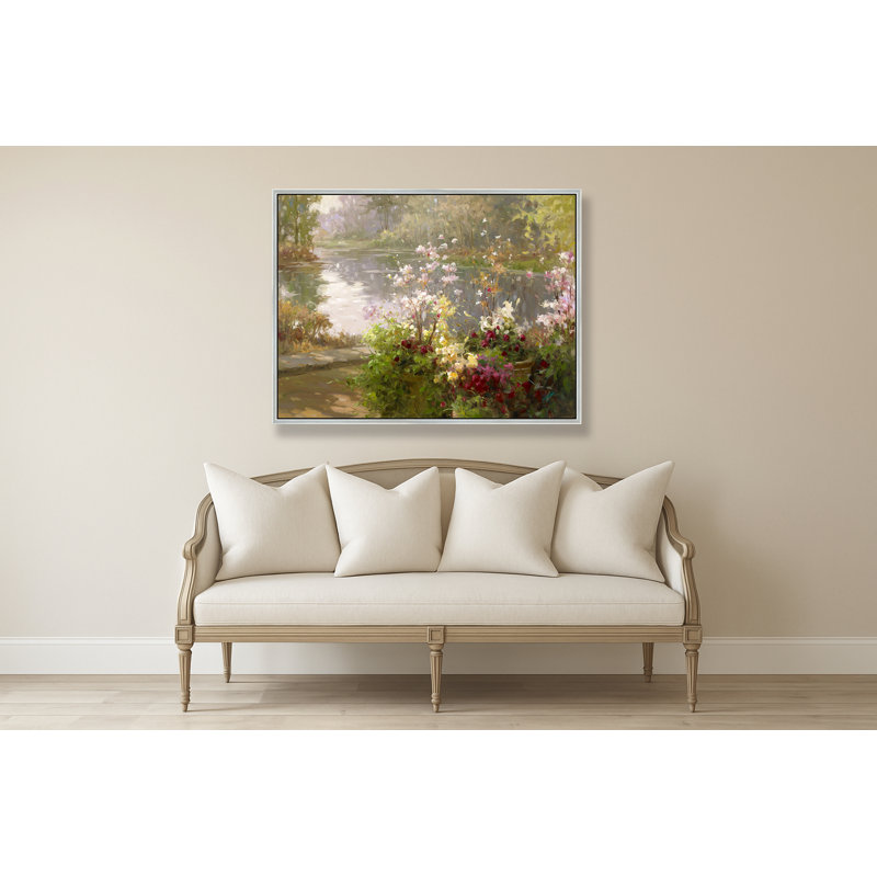 «Riverside Blossoms», Argent argent, H 50 po x l 74 po