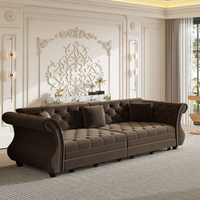 Canapé-lit Chesterfield surdimensionné de 97,6 po