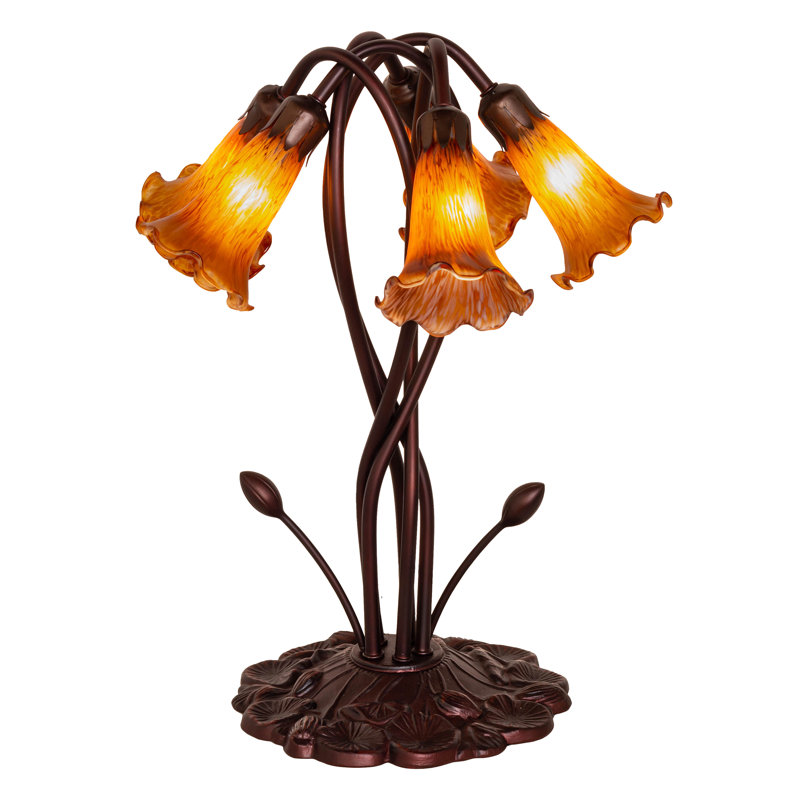 Lampe d'appoint l 17 po Tiffany Pond, Ambre, À bascule