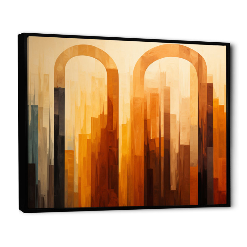 Islam Art The Pillars III - Islamic Wall Art Living Room, H 24 po x l 32 po x P 1 po, Cadre flottant noir