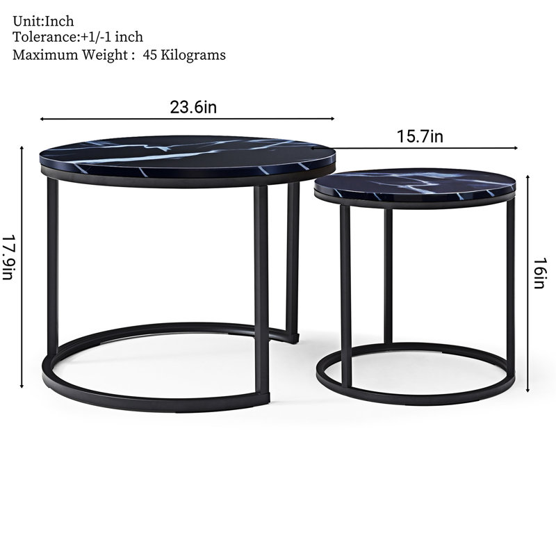 Table basse gigogne, Noir, Noir