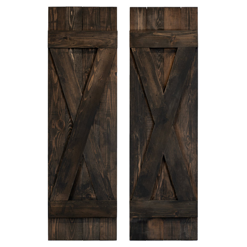 Board & Batten Exterior Shutters Pair, Slate Black, 60"