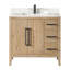 Meuble-lavabo sur pied simple 36 po avec plateau en quartz Griswalda-91927729