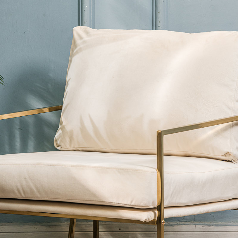 Méridienne Velda, Velours beige