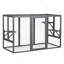 Cage à chat spacieuse en bois avec toit imperméable et pédales réglables - gris noir