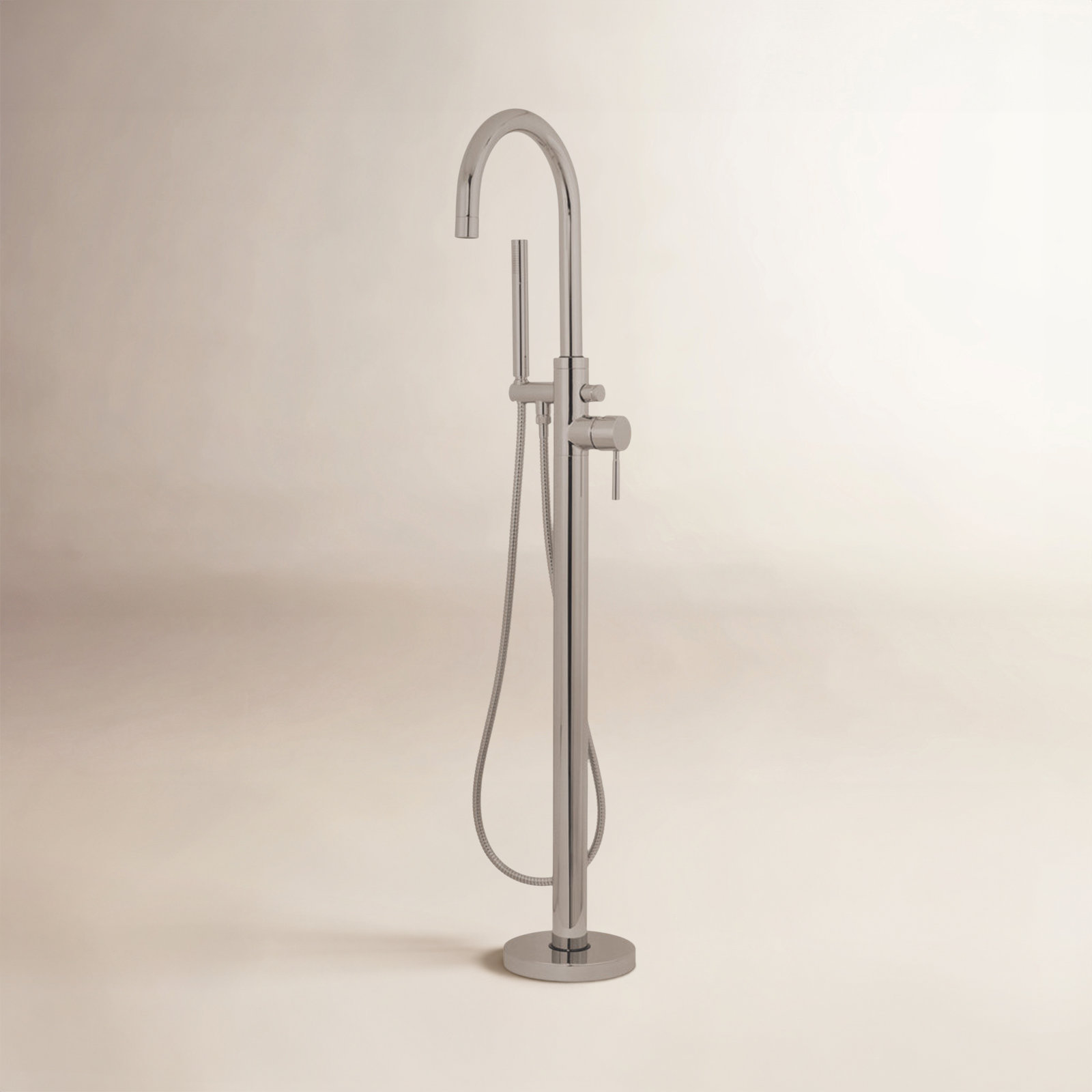 Kingston Brass Concord Single-Handle 1-Hole Freestanding Tub Faucet with Hand Shower, Brushed Nickel