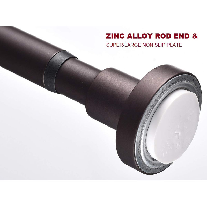 Matte Bronze Stainless Steel Tension Shower Curtain Rod 43-73 in.