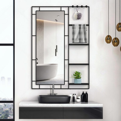 Modern Vanity Mirror with Multi-Functional Shelf