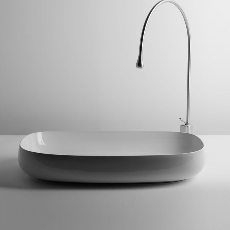 Seed 35.8'' L Bathroom Sink, Glossy White