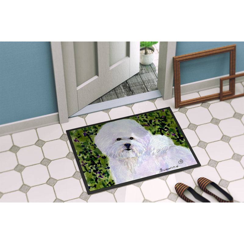 Tapis d'intérieur antidérapant Tahoma Bichon Frise, Rectangle 1 pi 6 po x 2 pi 3 po