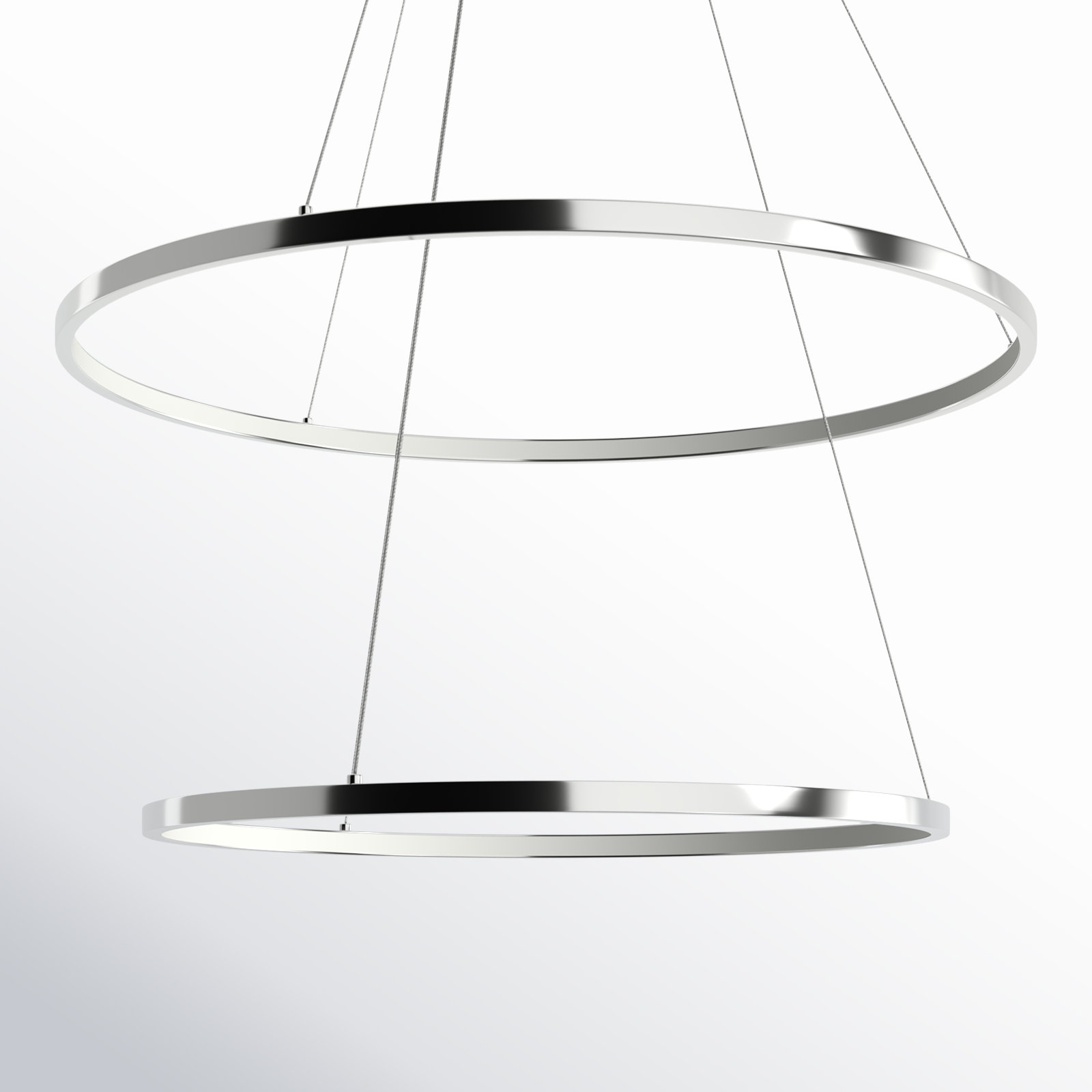 Saleigh 2 - Light LED Geometric Chandelier, Chrome, 1.25" H x 28" W x 28" D