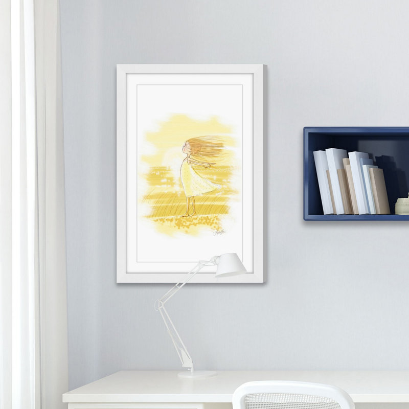 Art encadré « Wind girl », H 45 po x l 30 po x P 1,5 po