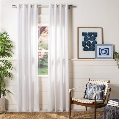 Mckee Window Cotton Blend Solid Semi-Sheer Grommet Single Curtain Panel -  Rosecliff Heights, 8CD3CF77C7F64EEC8B7B8DF1B3EDF478