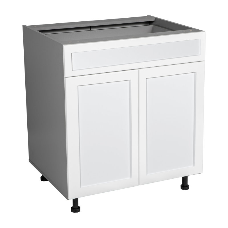 Armoire ouverte standard en panneau de particules H 34,5 po prête à assembler, Blanc mat, H 34,5 po x l 27 po