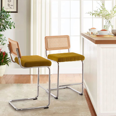 Tabouret rembourré en velours Krickelin