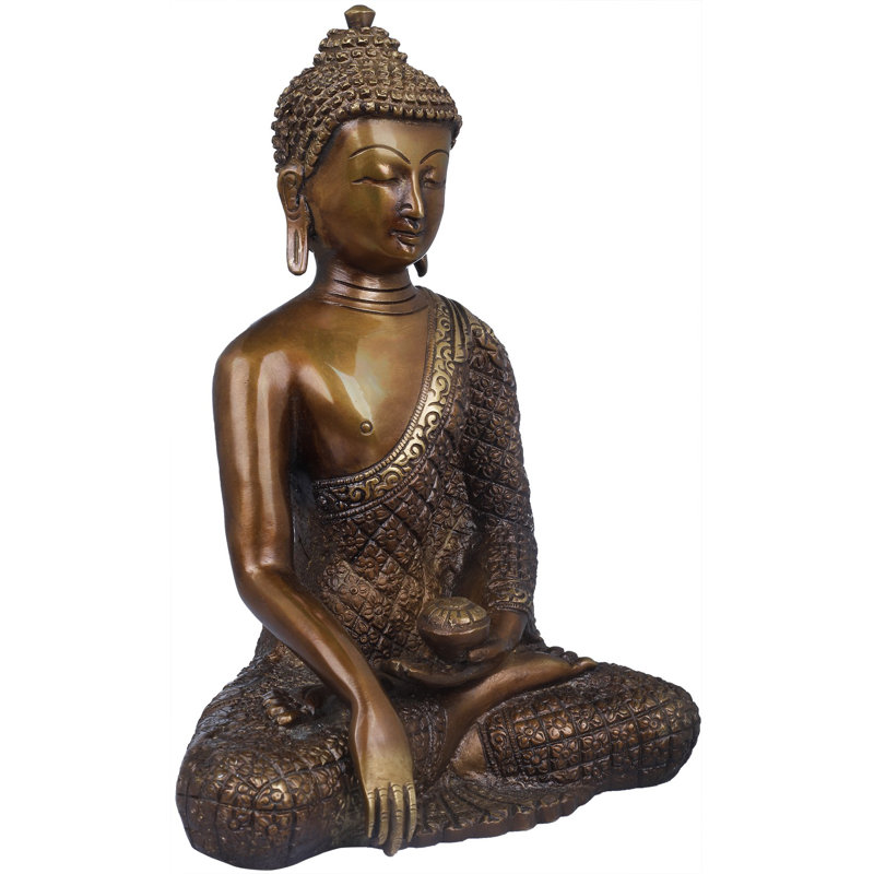 Bouddha bouddhiste tibétain 8 po Shakyamuni en laiton | Fait à la main, Doré / Brun