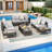 6-Person Outdoor Patio Wicker Modular Seating Set With Cushions And Pillows With Expandable Ice Bucket Coffee Table And Side Table-54761032