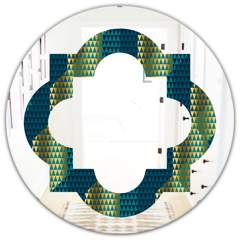 Miroir mural quadrilobe éclectique, H 23,6 po x l 23,6 po