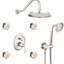 Robinet de douche simple en nickel brossé avec jets de corps en caoutchouc souple pour salle de bain