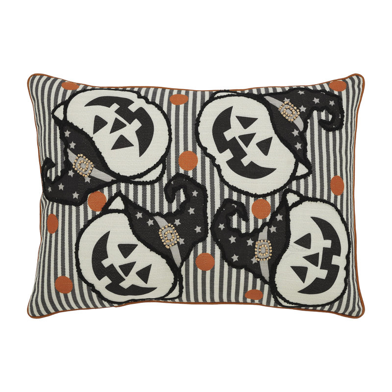 Oreiller rayé Witchy Pumpkins 14 x 20