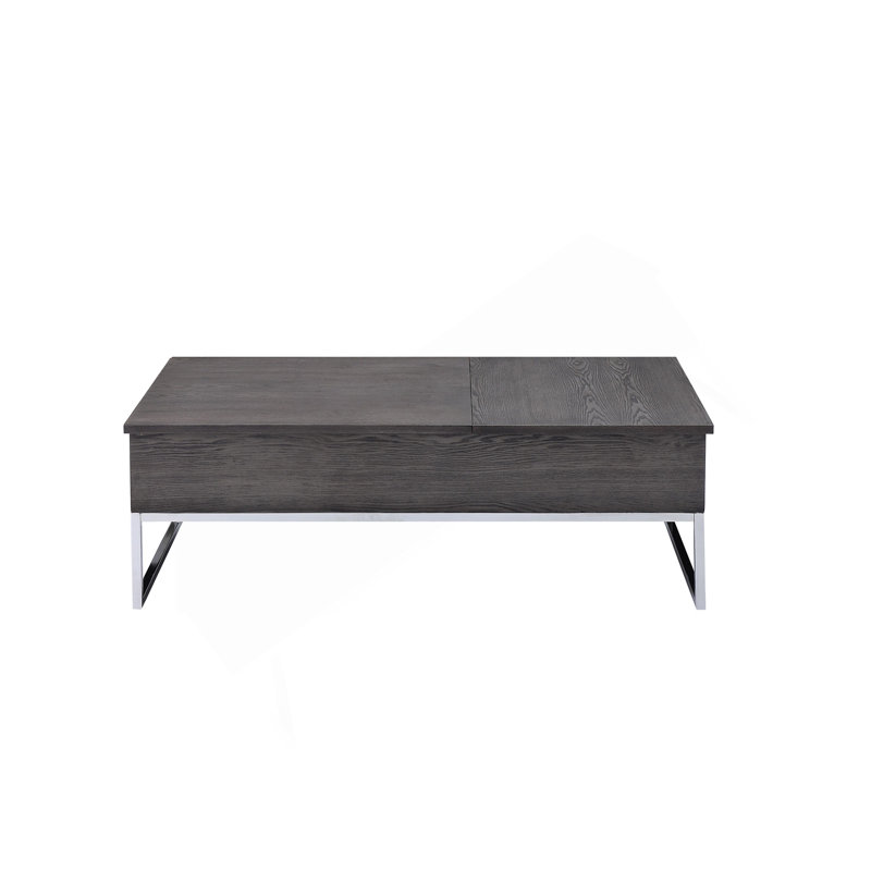 Grey Oak And Chrome Coffee Table With Lift Top