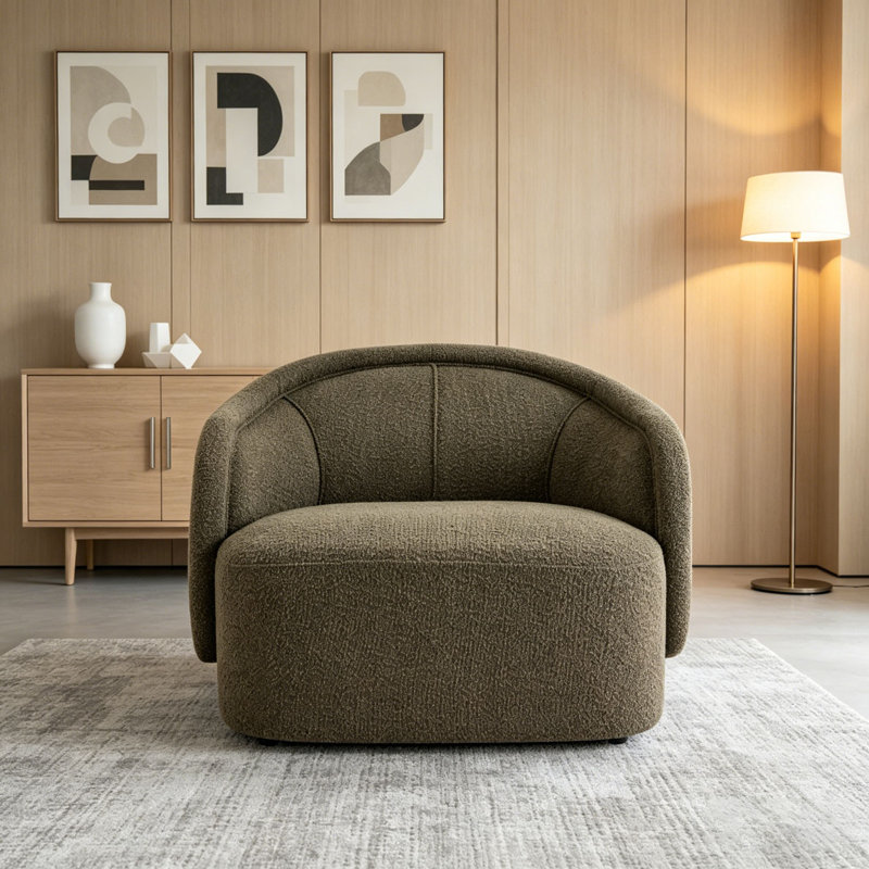 Fauteuil d'appoint incurvé, Vert