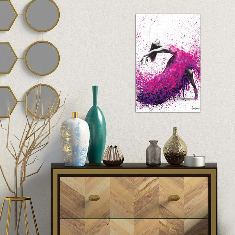 Hot Magenta Dance by Ashvin Harrison - Wrapped Canvas Print, 66.04 cm H x 45.72 cm W x 1.91 cm D