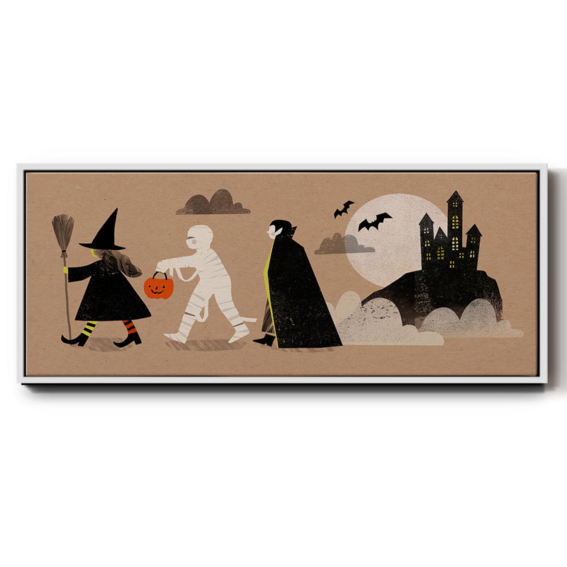 Graphic Halloween Collection D- Framed Canvas