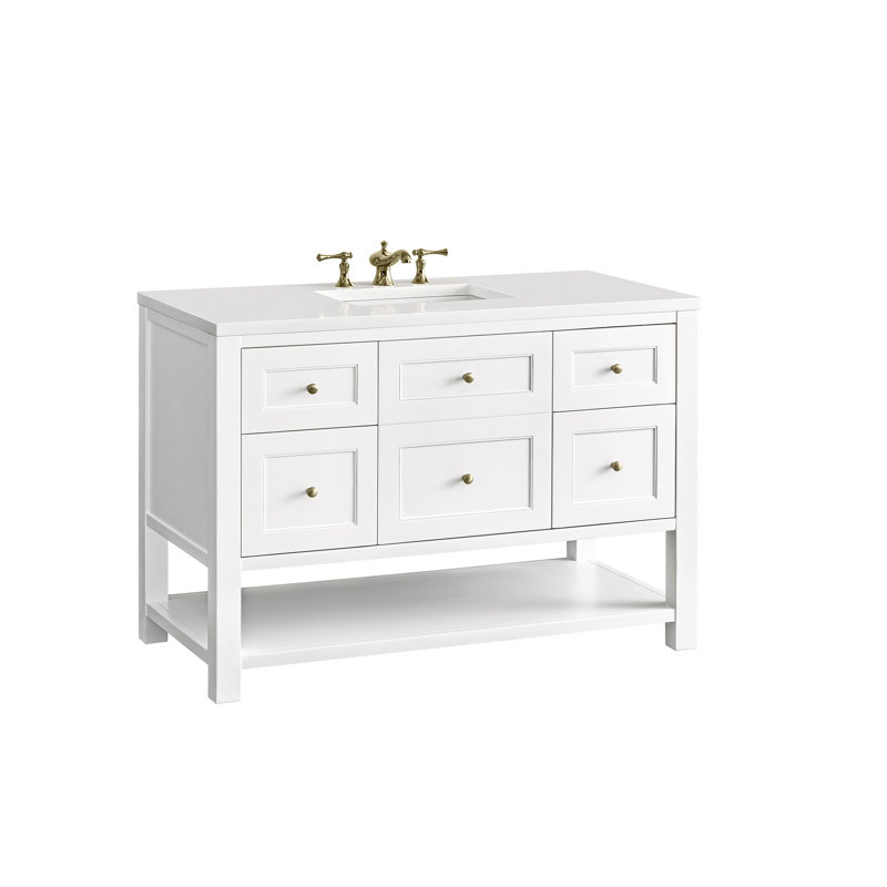 Breckenridge 48'' W Single Vanity, Bright White, 8" Widespread, White Zeus