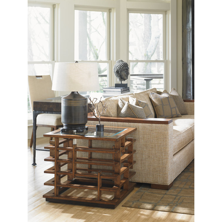 Island Fusion 2 - Piece Glass Top Living Room Table Set