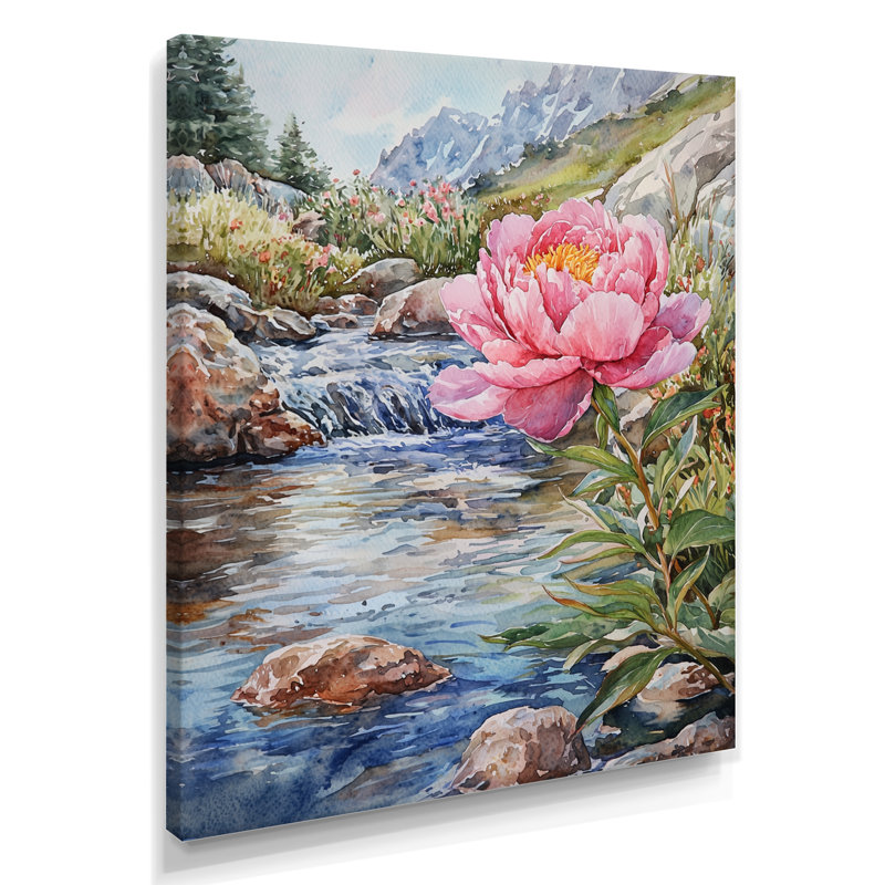 Gieselle - Art mural floral, H 32 po x l 16 po, Toile tendue, Does Not Apply