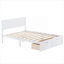 Lit plateforme en pin massif pour chambre à coucher, pleine grandeur, blanc classique avec tiroirs de rangement sous le lit