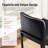 Boise 24” Upholstered Black Counter Stool with Non Slip Feet & Metal Frame Faux Leather for Kitchen-776110694