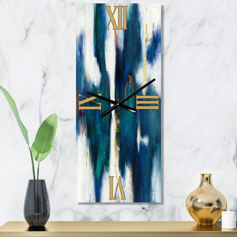 Blue Glam Texture I - Horloge murale Glam, Grand