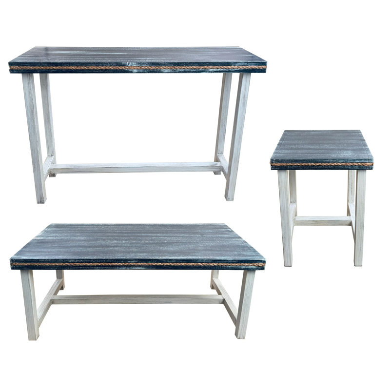 Ensemble de table en fer avec dessus de table en incrustation de corde. 1 table basse, 1 table basse rectangulaire, 2 tables de bout carrées en fer